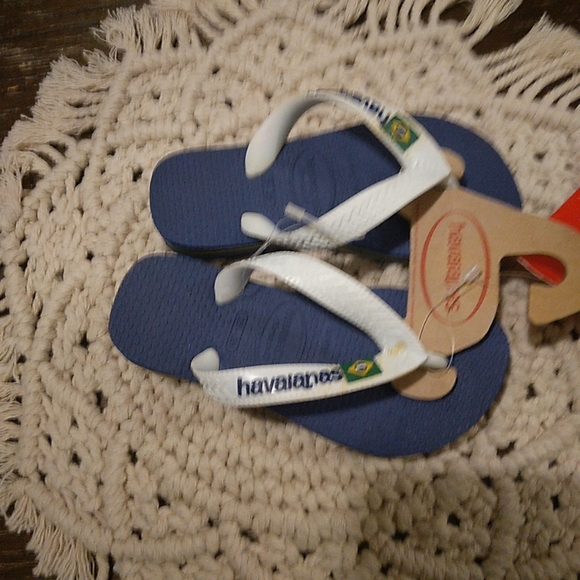 Kids Havaianas Brazil Logo Sandal Flip Flops NWT - Picture 5 of 8
